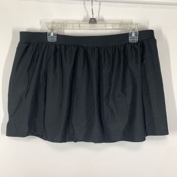 Ocean Dreams Signature Women's Elastic Waist Mini Swimsuit Skirt Black Size 22 - Picture 1 of 7